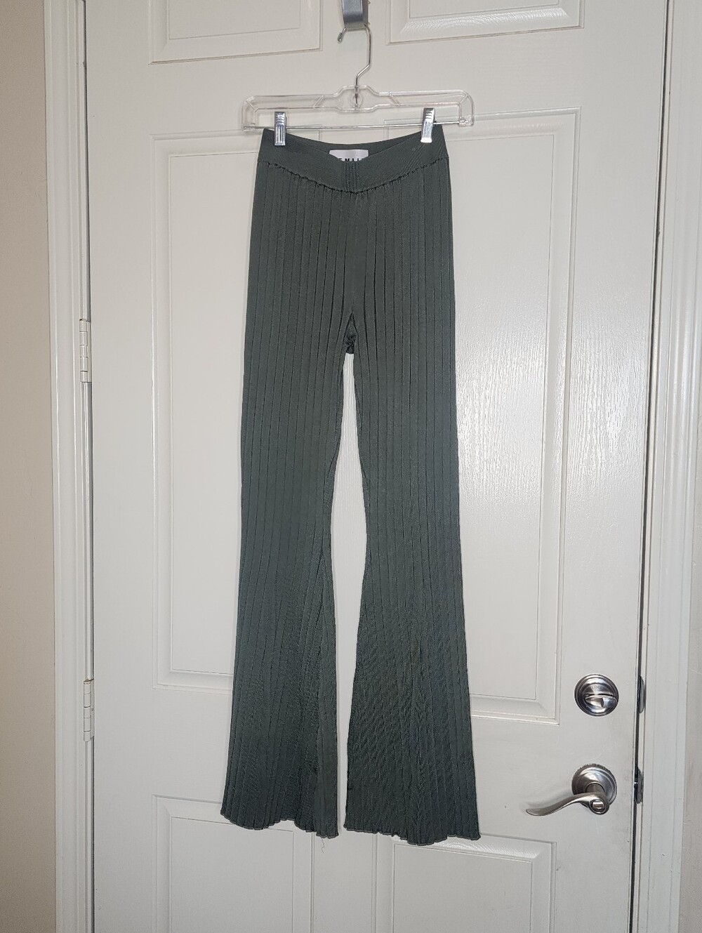REMAIN Birger Christensen Green Ribbed Wide Leg Knit Lounge Pants Size 4